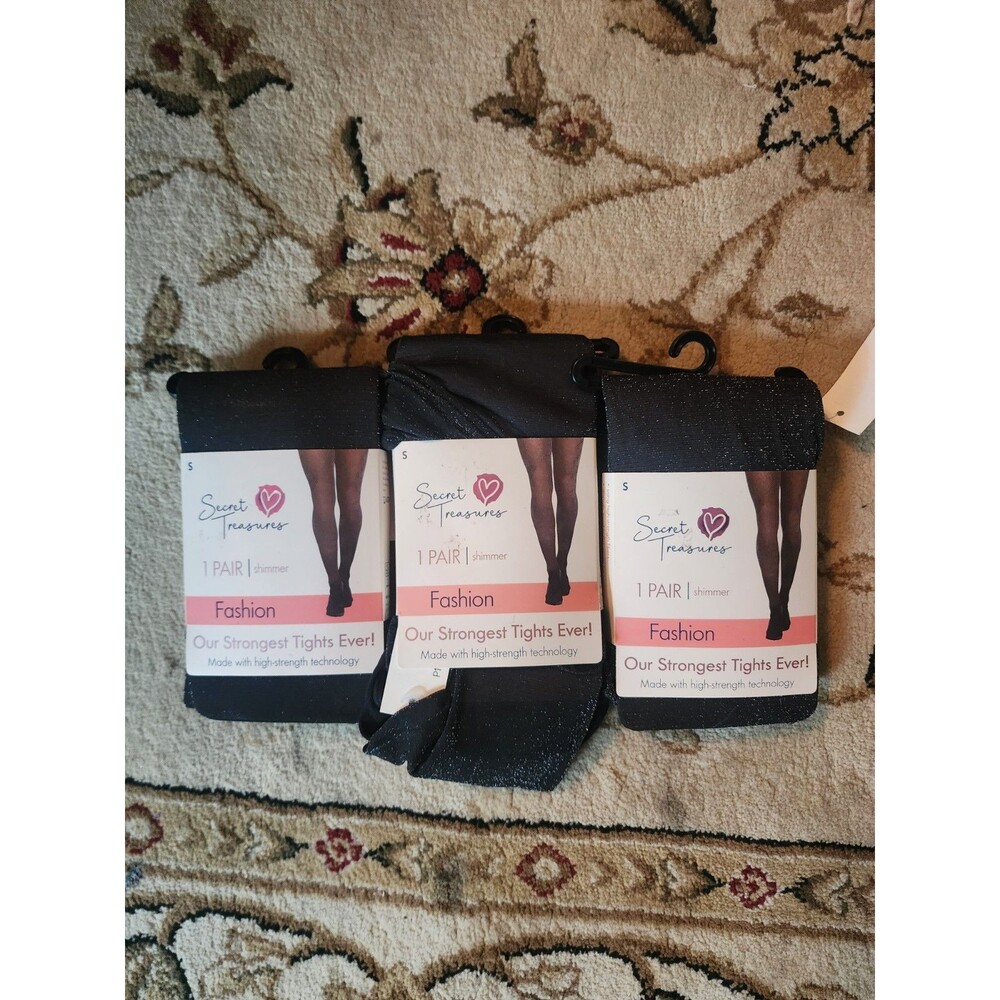 Secret Treasures Shimmer Fashion Tights 3 Pack 3 Pair NWT Size Small